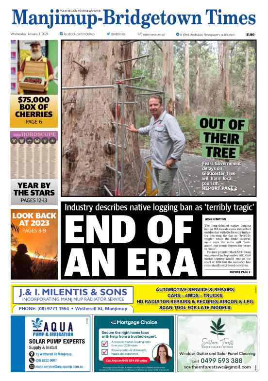 Manjimup-Bridgetown Times - Wednesday, 03 January 2024 edition