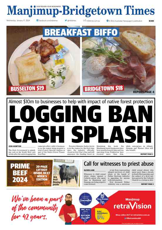 Manjimup-Bridgetown Times - Wednesday, 17 January 2024 edition