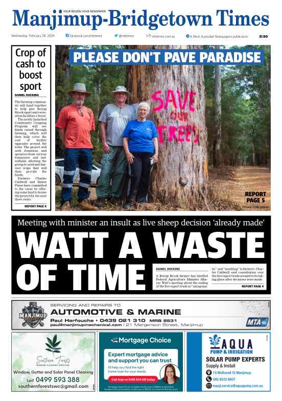 Manjimup-Bridgetown Times digital newspaper landing page